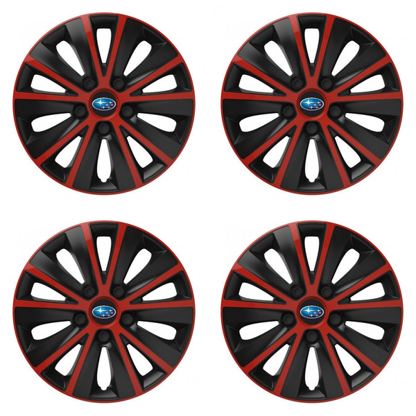 puklice pre  Subaru 15 RAPIDE red and black