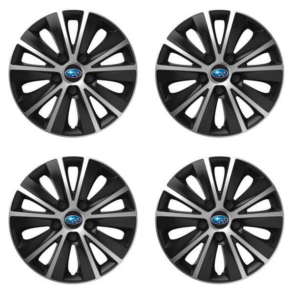 puklice pre  Subaru 15 RAPIDE silver and black