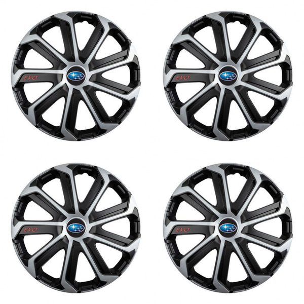 puklice pre Subaru 16 Evo black&silver