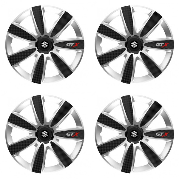 puklice pre Suzuki 15 GTX CARBON silver/black