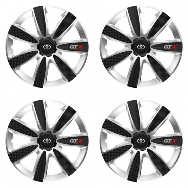 puklice pre  Toyota 14 GTX CARBON silver/black