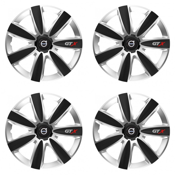 puklice pre  Volvo (čierne) 16 GTX CARBON silver/black