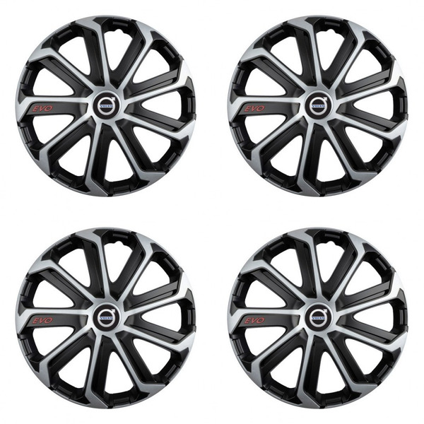 puklice pre Volvo (čierne) 16 Evo black&silver