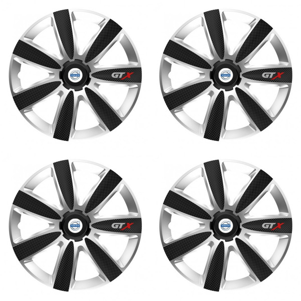 puklice pre Volvo (biele) 14 GTX CARBON silver/black