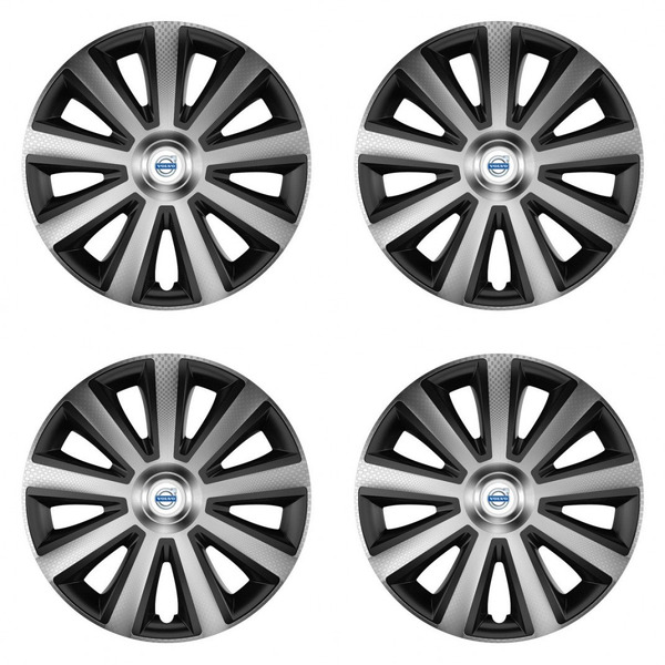 puklice pre Volvo (biele) 15 Aviator carbon silver&black