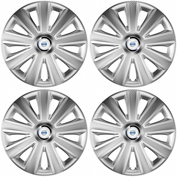 puklice pre  Volvo (biele) 16 Aviator carbon RC 16 silver