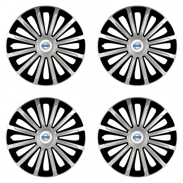 puklice pre  Volvo (biele) 15 TREND silver and black