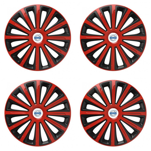 puklice pre  Volvo (biele) 16 TREND red and black