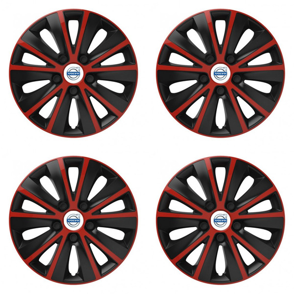 puklice pre Volvo (biele) 14 RAPIDE red and black