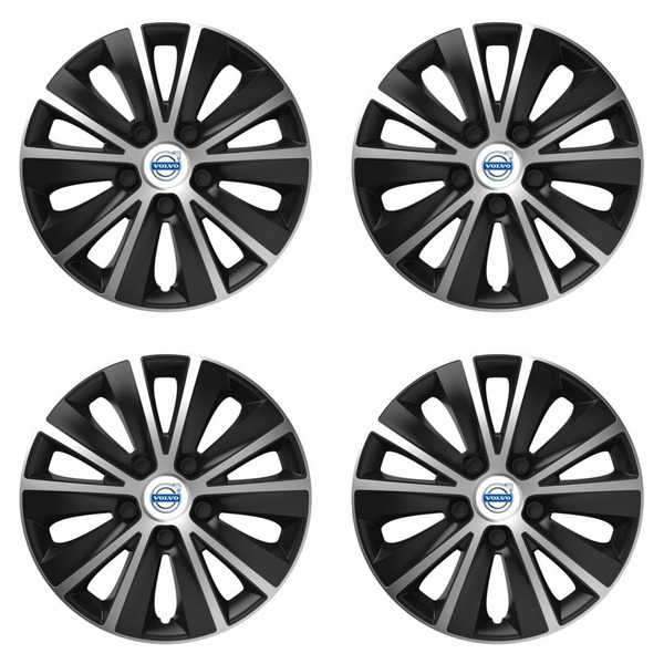 puklice pre Volvo (biele) 14 RAPIDE silver and black