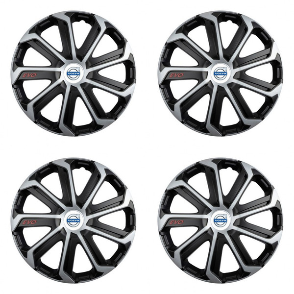 puklice pre Volvo (biele) 14 Evo black&silver
