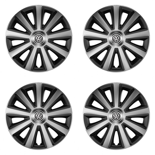 puklice pre VW (čierne) 14 Aviator carbon silver&black