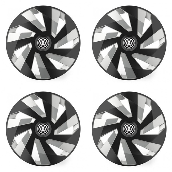 puklice pre  VW (čierne) 14 Vector RC black and silver