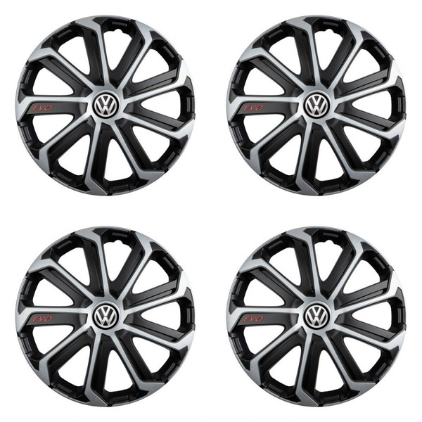 puklice pre  VW (čierne) 14 Evo black&silver