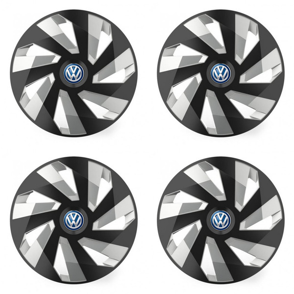 puklice pre VW (modré) 14 Vector RC black and silver