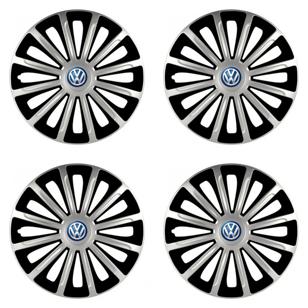 puklice pre  VW (modré) 15 TREND silver and black