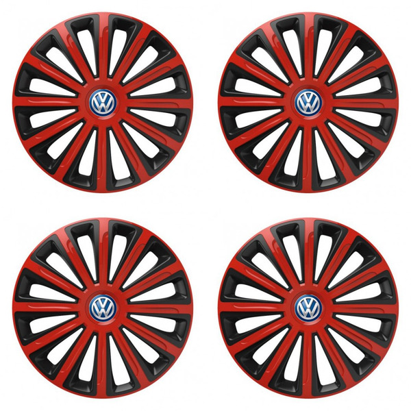 puklice pre VW (modré) 15 TREND red and black