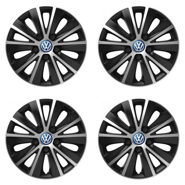 puklice pre VW (modré) 14 RAPIDE silver and black