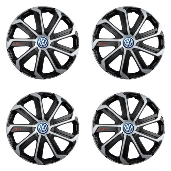 puklice pre VW (modré) 15 Evo black&silver
